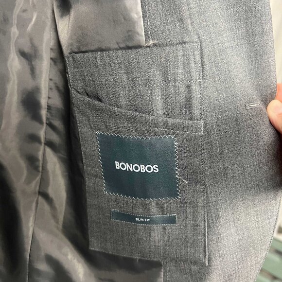 Bonobos Jetsetter stretch wool blazer gray slim fit - Picture 6 of 8